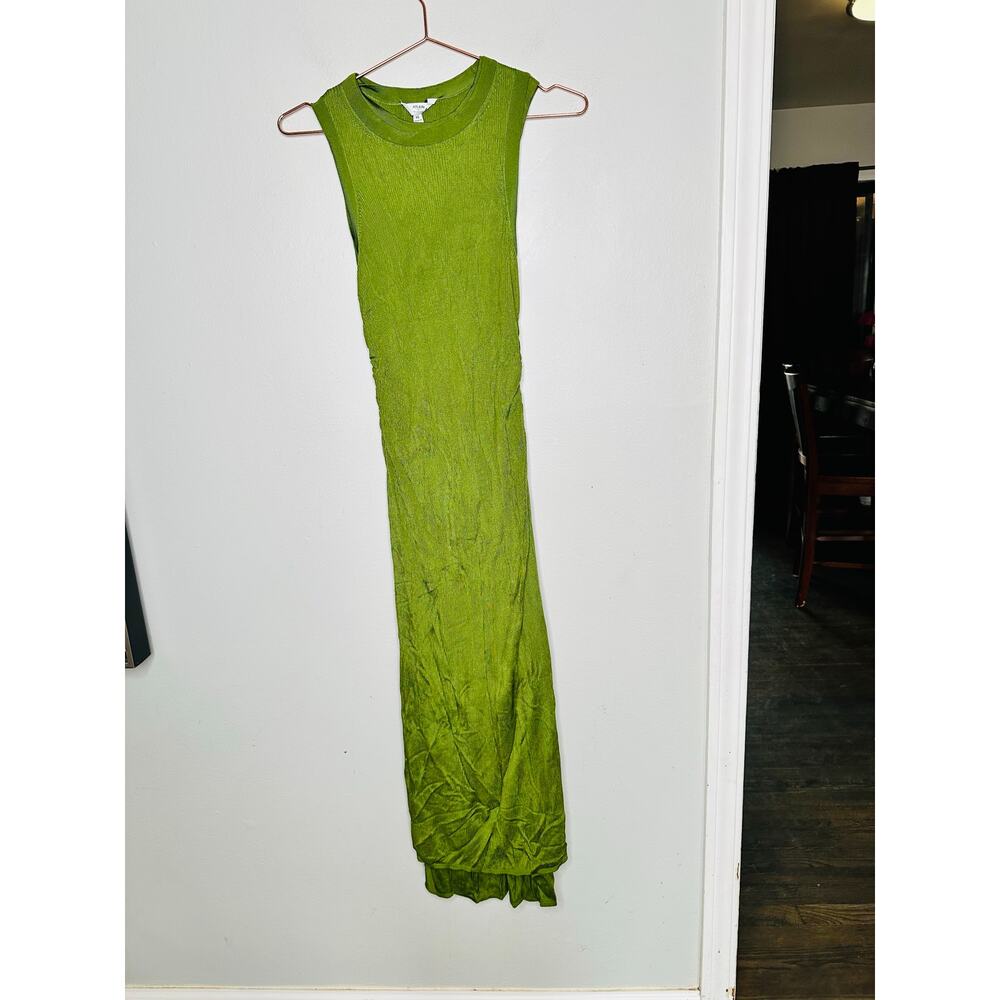 ATLEIN Green Crewneck Sleeveless Knit Midi Layered Bodycon Sheath Dress Size XS - Picture 3 of 14